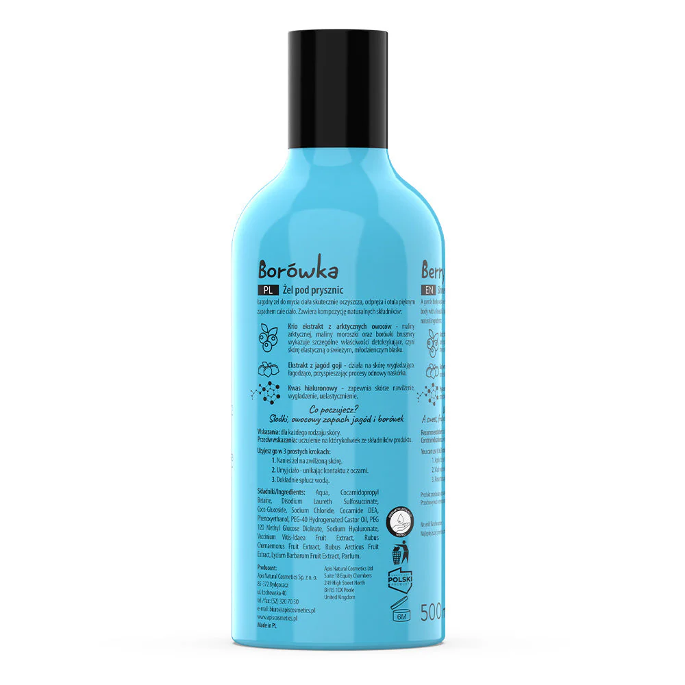 Apis Fruit Shot Blueberry Shower Gel | 500?ml