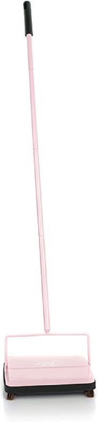 17072 Electrostatic Carpet Floor Sweeper 9 Cleaning Path Lightweight Ideal for Crumby Messes Works On Carpets Hard Floor Surfaces Pretty Pink
