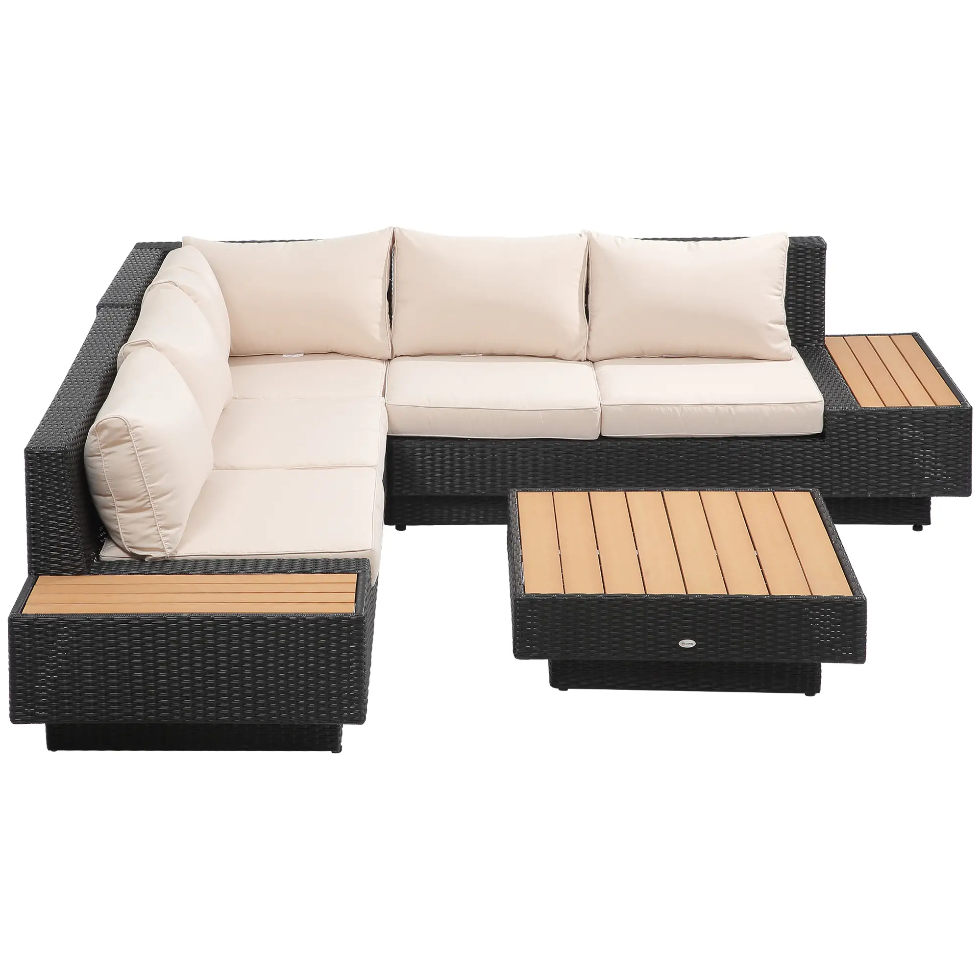 Outsunny Gartenmöbelset 4-teilig wetterfest mit Ablage Polyrattan