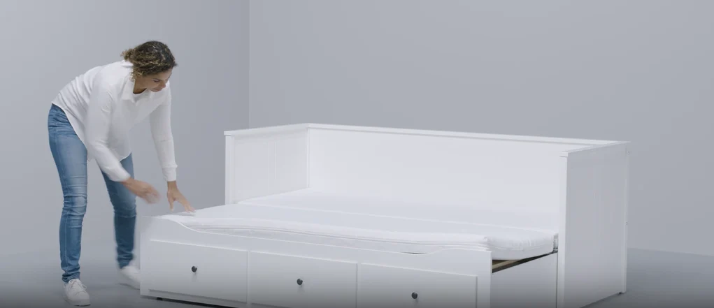 2025 IKEA HEMNES dagbed met 3 opberglades ?C Wit, 80 x 200 cm, ruimtebesparend en veelzijdig