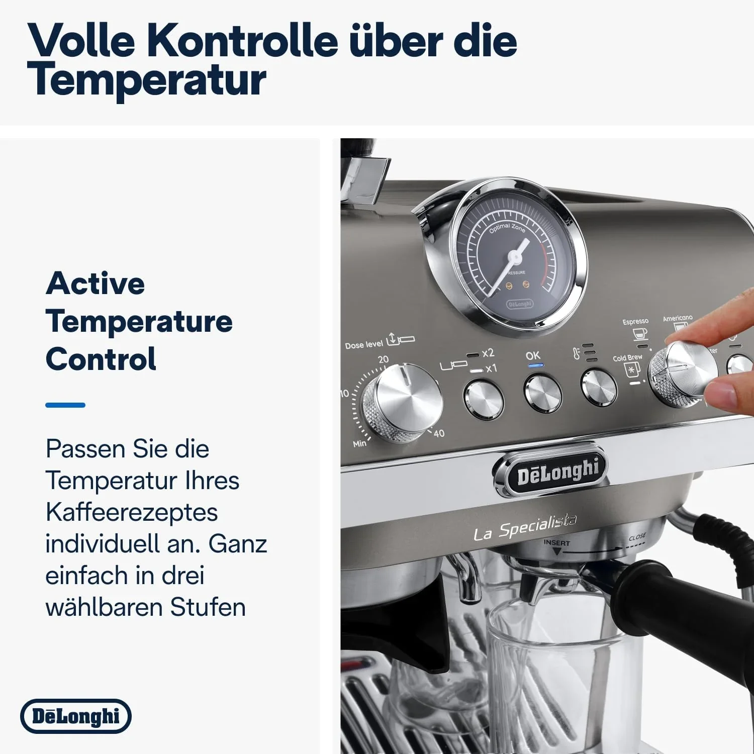 De'Longhi La Specialista Arte EC9155.MB Siebtrgermaschine, Espressomaschine mit Mahlwerk, 8 Mahlgrade, 15 Bar, 3 Temperaturen, Milchschaumdüse, 1300 W, 1,5 l Tank, Edelstahl/Schwarz inkl. Barista-Kit