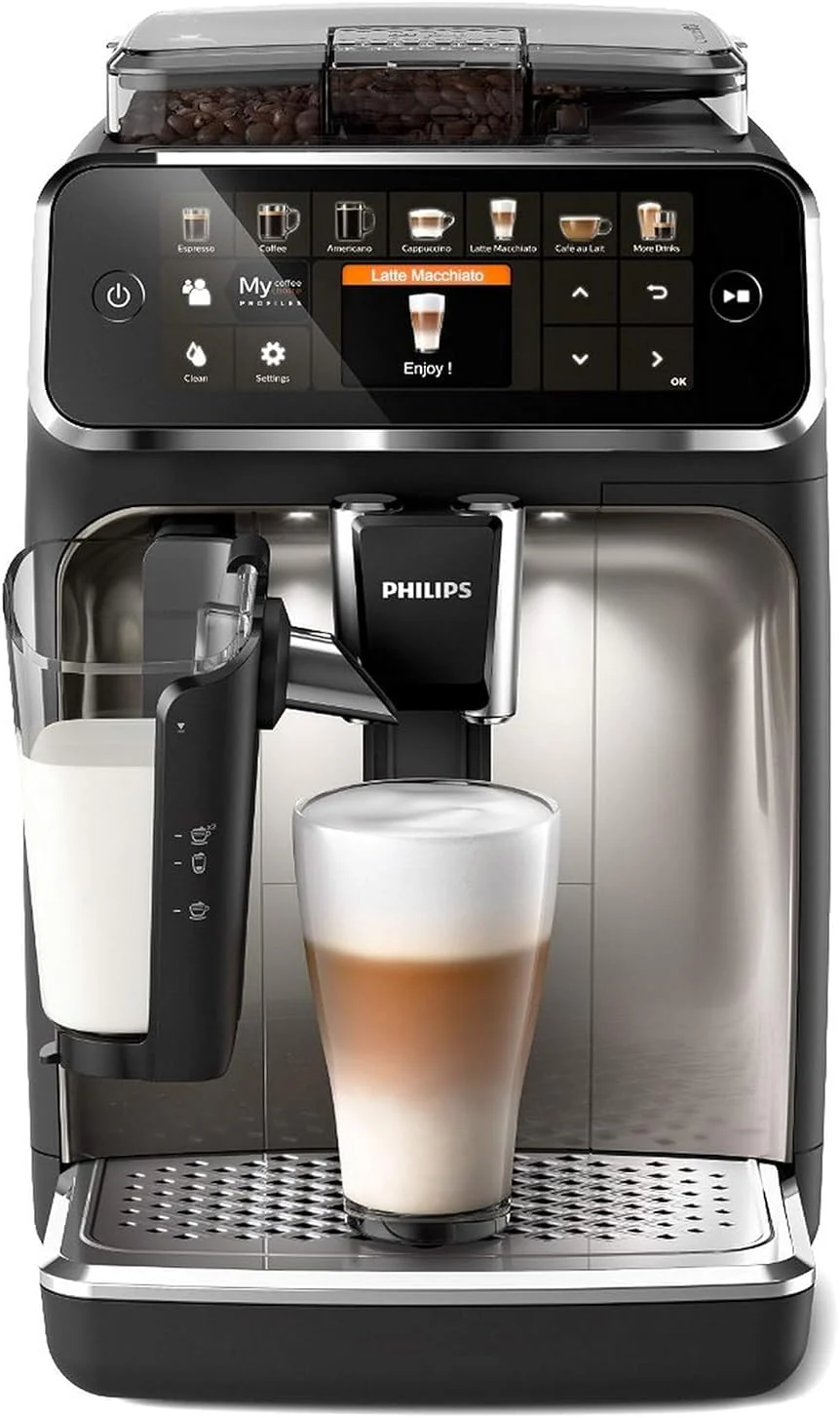 Philips Series 5400 volautomatische koffiemachine - LatteGo melksysteem, 12 koffiespecialiteiten, intu?tief display, 4 gebruikersprofielen, chroom (EP5447/90)