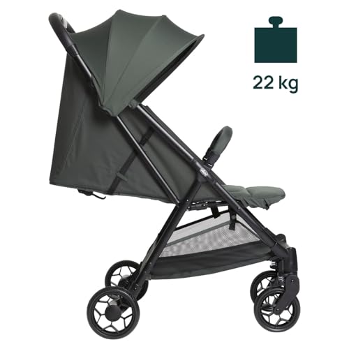 Chicco Urbino, Passeggino 0  Mesi 22 Kg, Passeggino Leggero con Chiusura Smart e Compatta, Capotte Estensibile con Trattamenti UV50  Antipioggia, Schienale Reclinabile e Regolabile, Poggiagambe, Verde : Prima infanzia