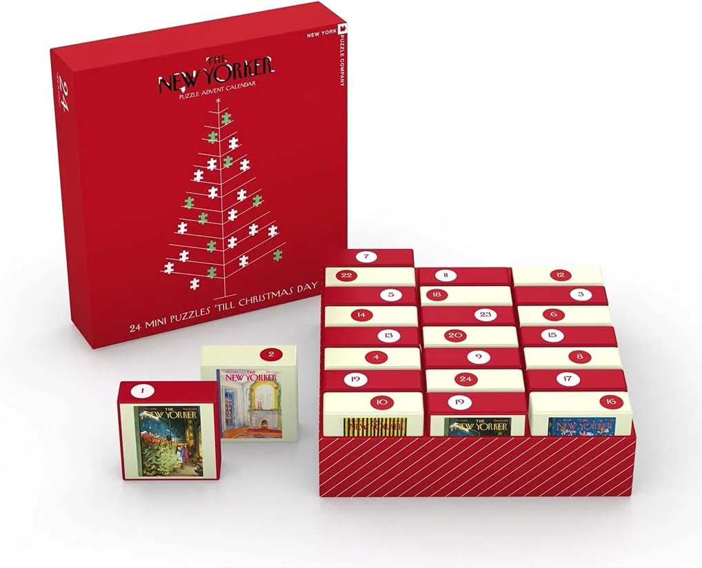New York Puzzle Company - New Yorker New Yorker Advent Calendar - 24 Piece Jigsaw Puzzle for Family Game Nights