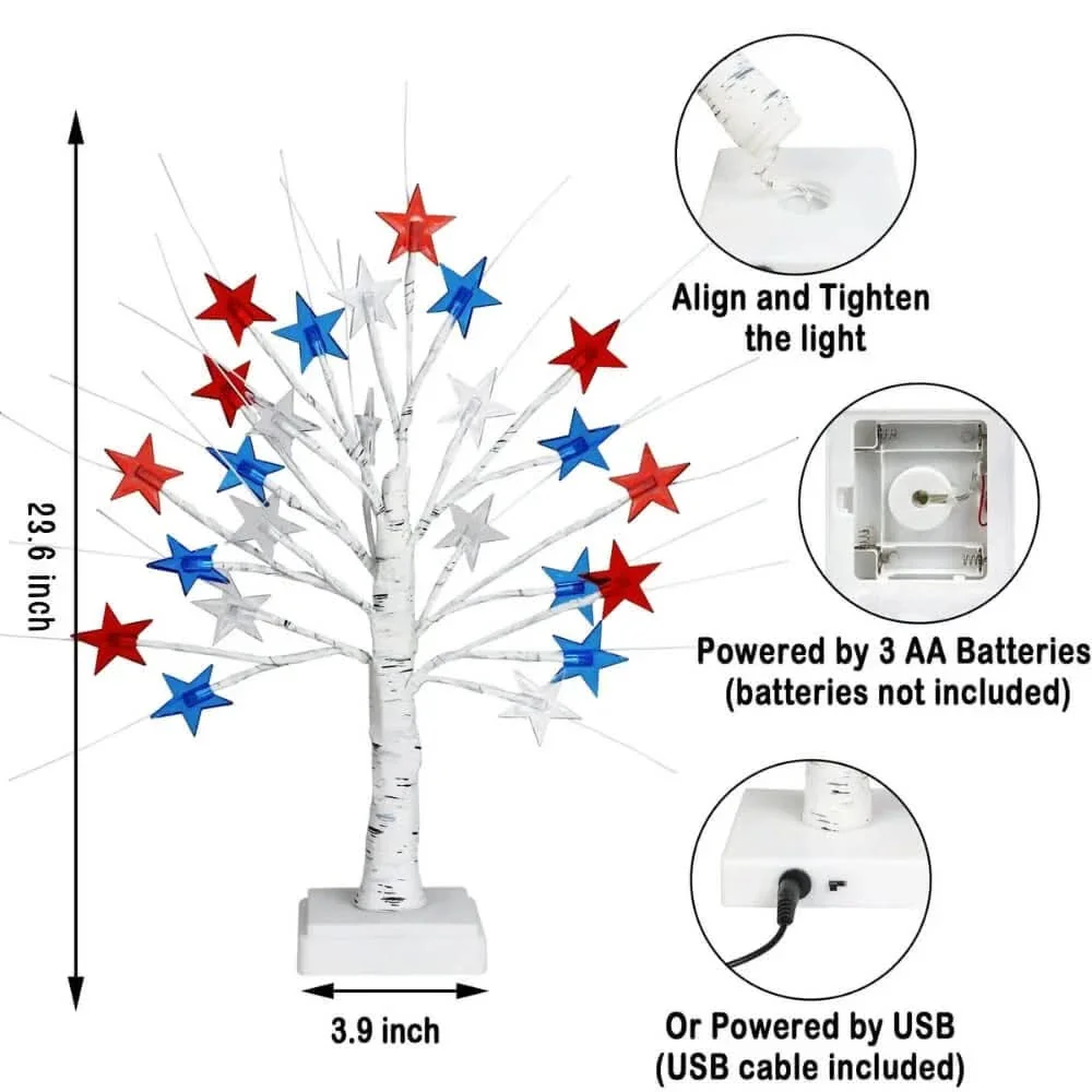 Deluxe Patriotic LED Star Tree Lights (2 Packs)
