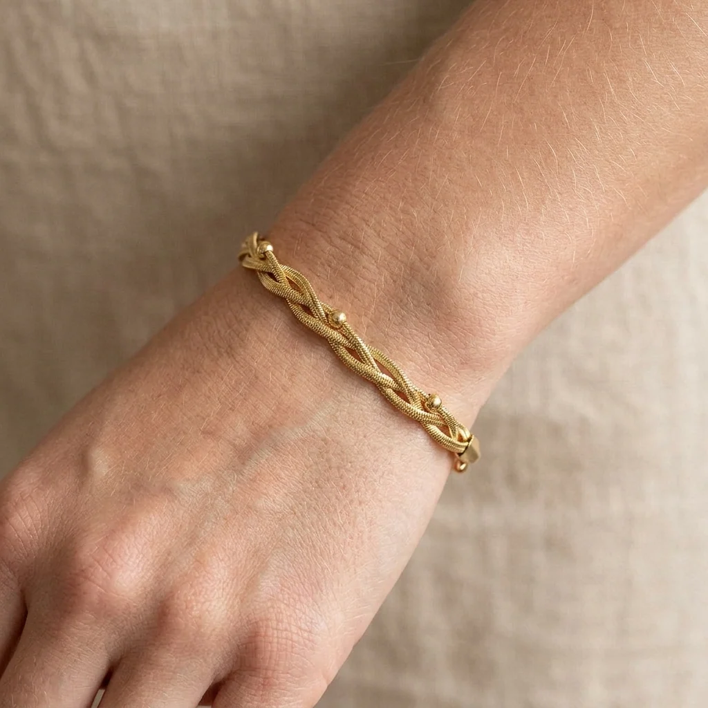 Big Daddy 3MM Gold Flat Herringbone Bracelet