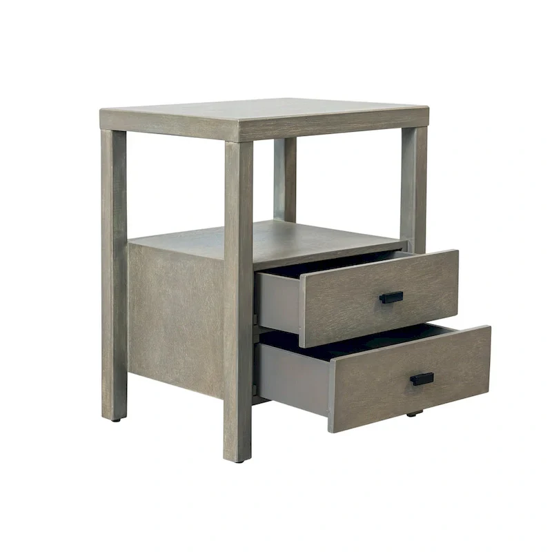 East at Main Solid Acacia Wood Storage End Table with Painted Finish