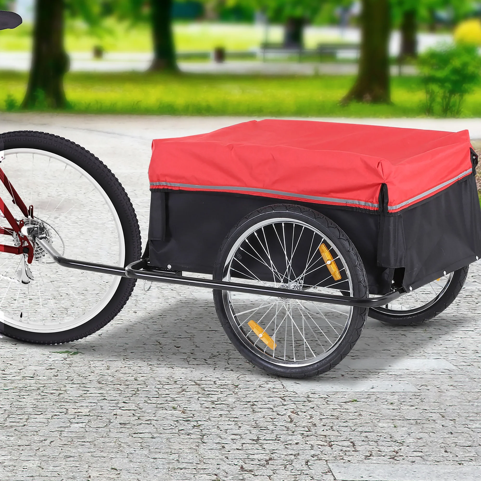 HOMCOM fietsaanhanger bagagewagen opvouwbaar grote transportbox