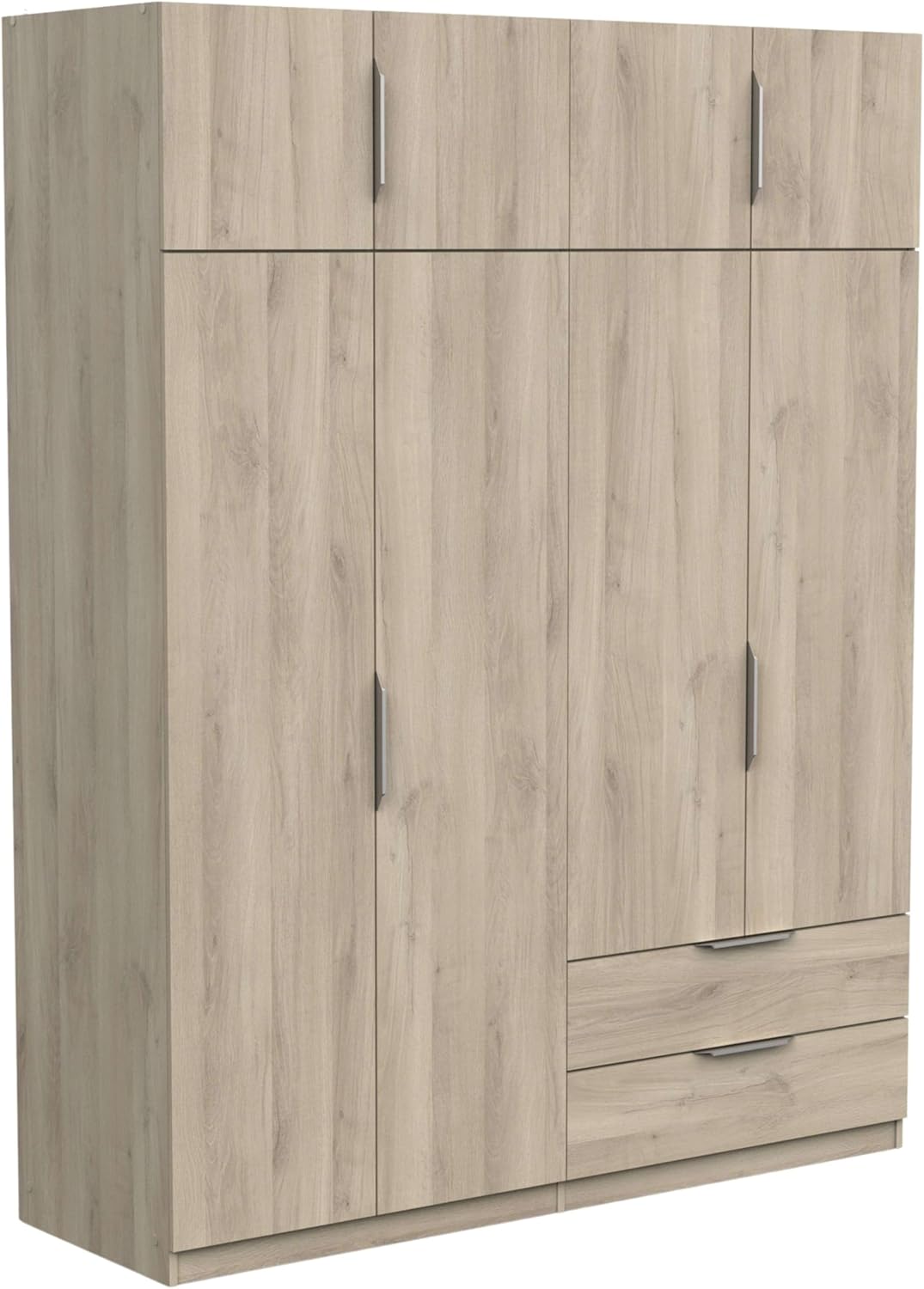 Miroytengo Armario Dormitorio Ghost 8 Puertas y 2 cajones Melamina Color Roble Kronberg 158x51 cm