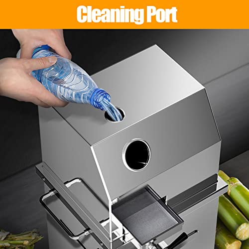 LGXEnzhuo 110V Electric Sugar Cane Press Juicer Machine, 800W Stainless Steel Desktop Sugarcane Juicing Crusher Extractor, with 3 Rollers for Home and Commercial: Home & Kitchen