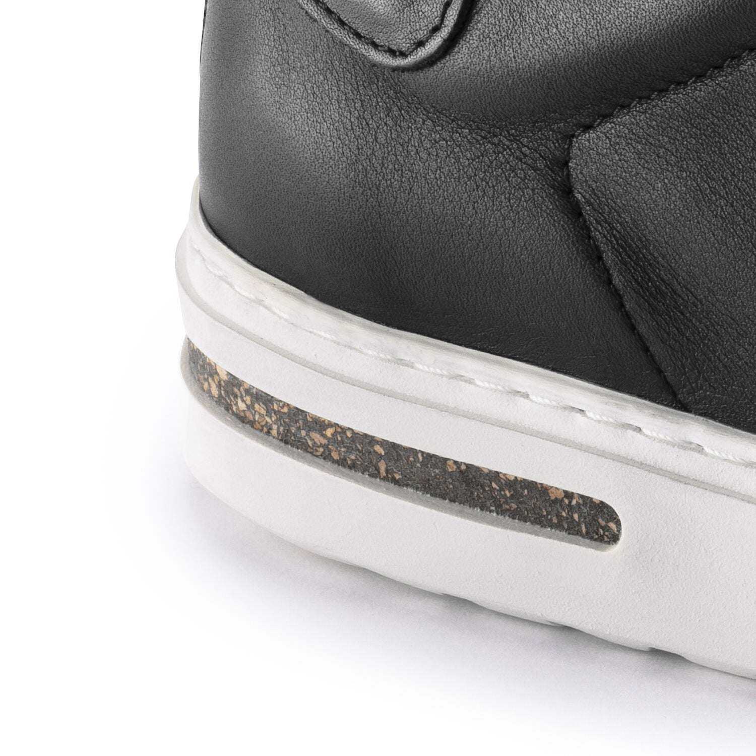 Bend Low, Natural Leather - Black leather sneaker