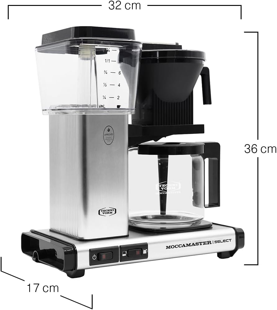 Moccamaster KBG Select, Kaffeemaschine, Retro Kaffeemaschine, Filterkaffee, Off-White, 1.25L