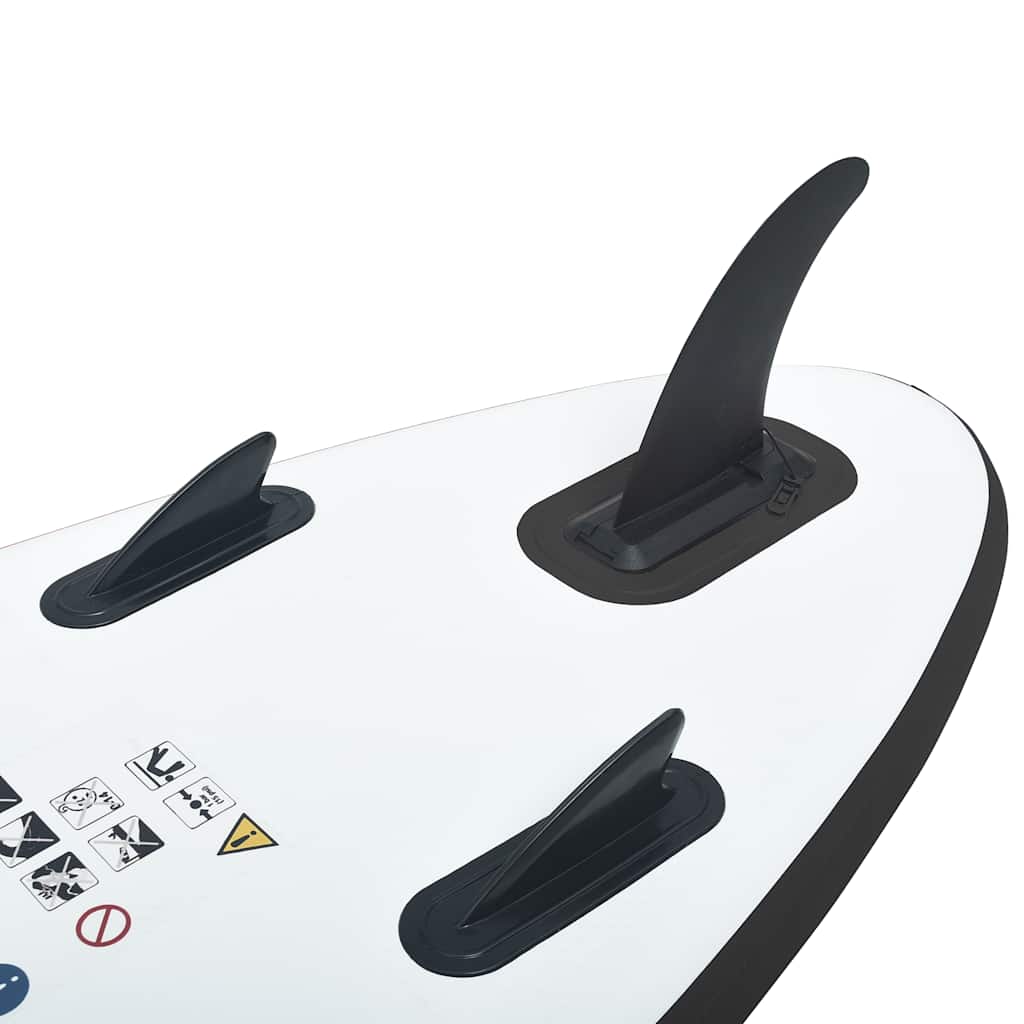 Juego de tabla de paddle surf hinchable negro y blanco v7886