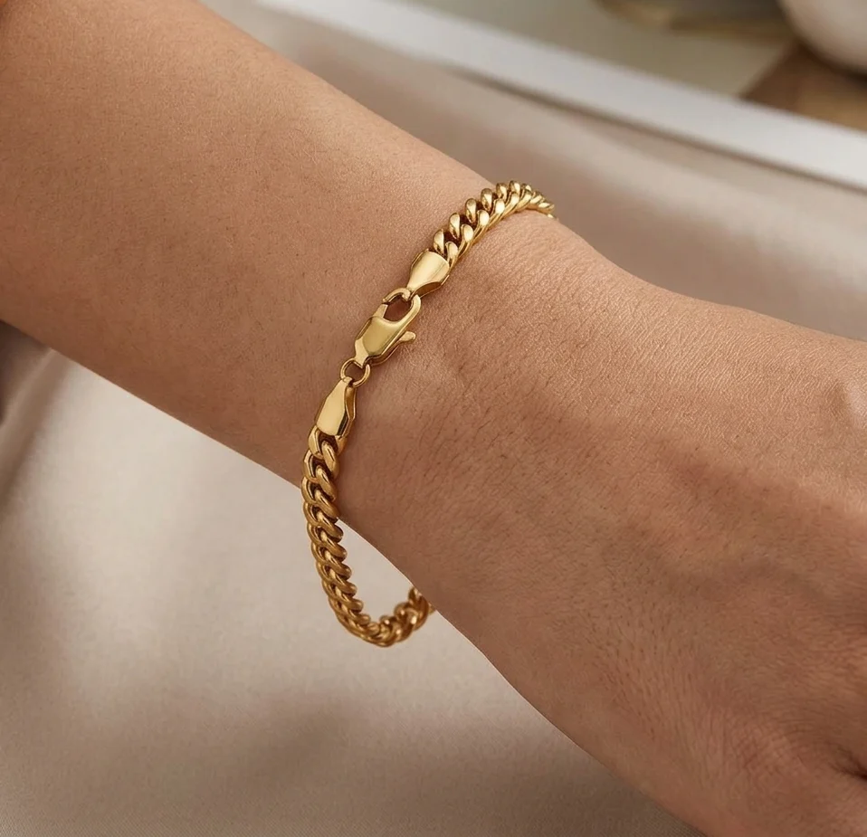 Big Daddy 5mm Cuban Link Gold Bracelet