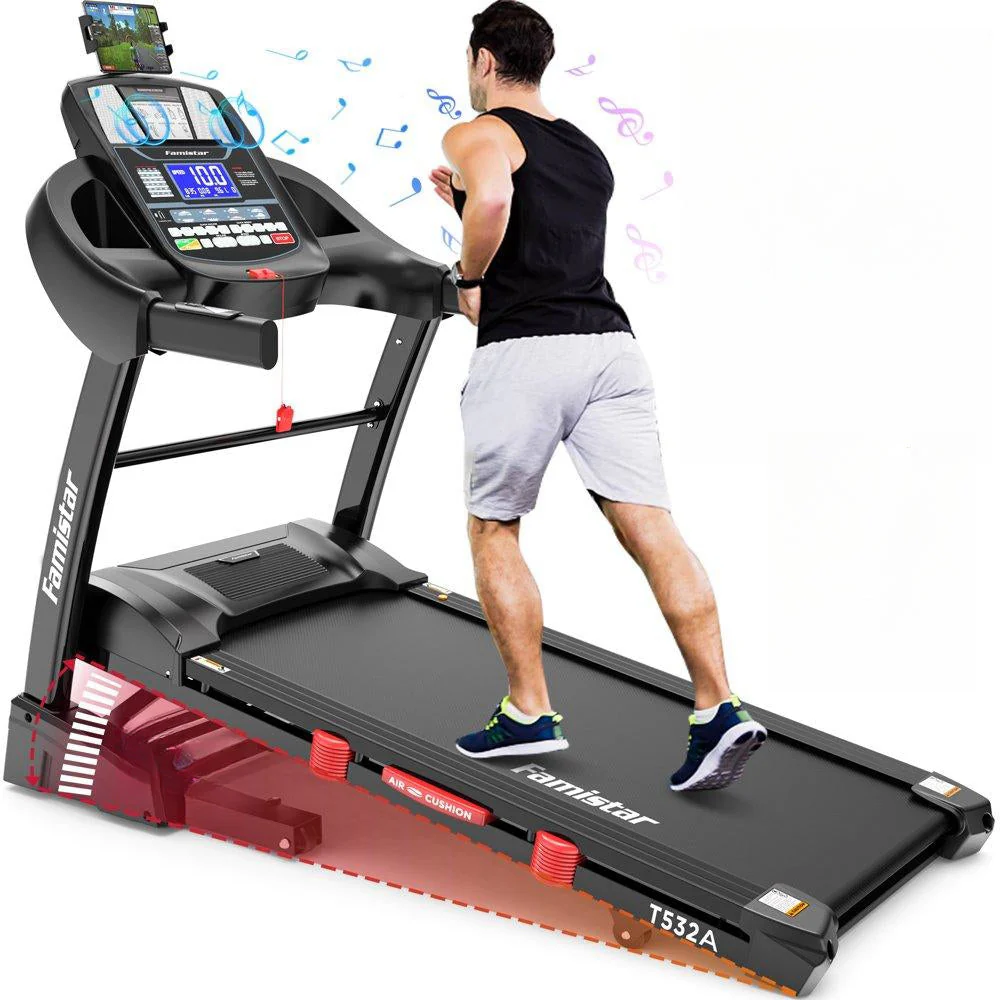 Cinta de Correr Plegable Famistar para Casa con 15 Niveles de Inclinación Automática, Capacidad de 300LB, Velocidad Máxima de 10MPH