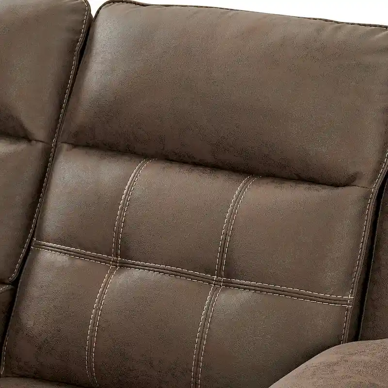 Roundhill Furniture Lesley 2-Piece Living Room Reclining Set, Brown