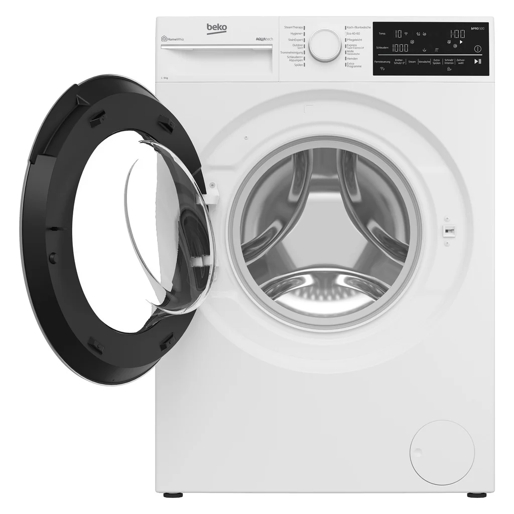 2025 Lavadora Beko con puerta XL, Bluetooth y WiFi B5WFT89418W