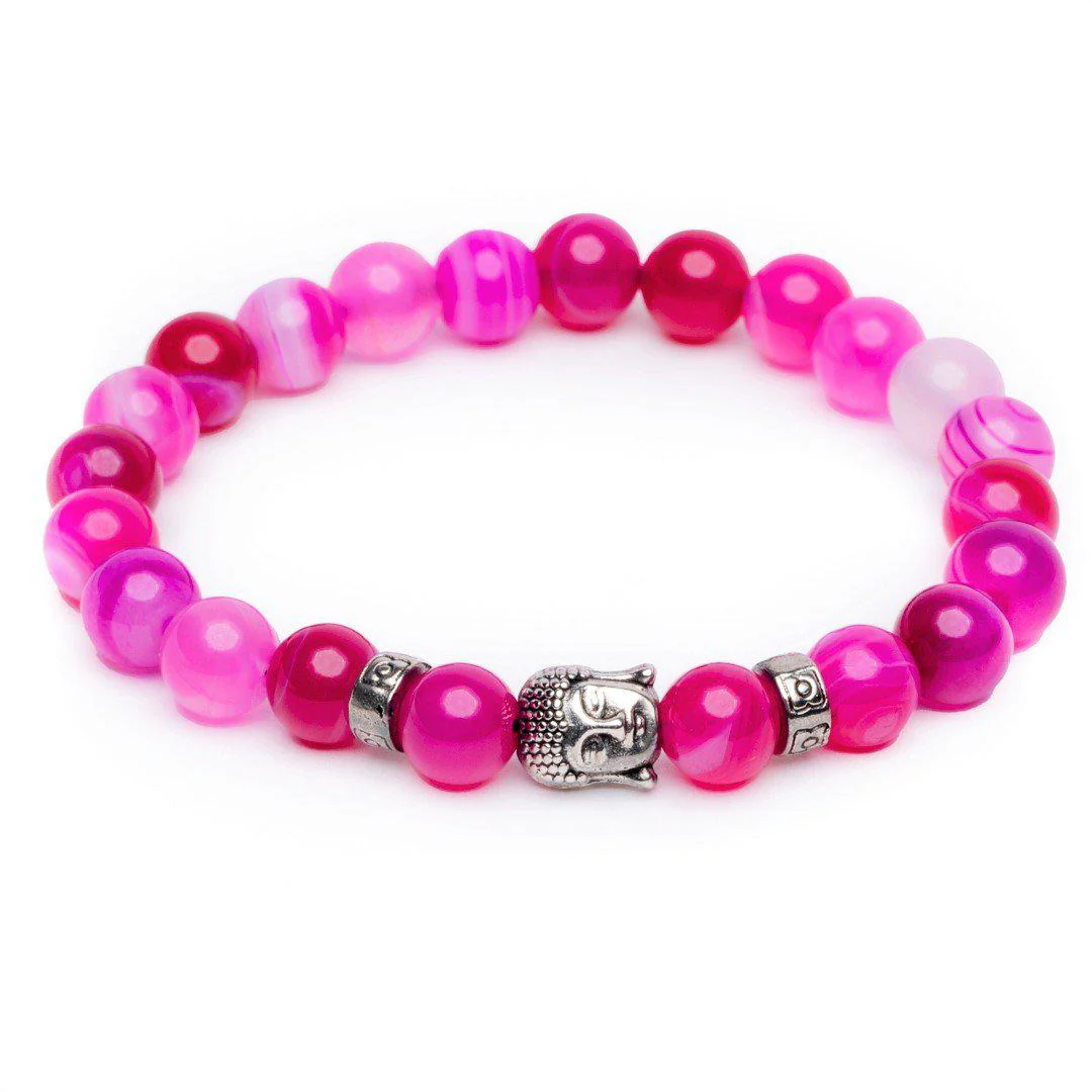 Boeddha Armband - Rose Red Agaat - Stabiliteit