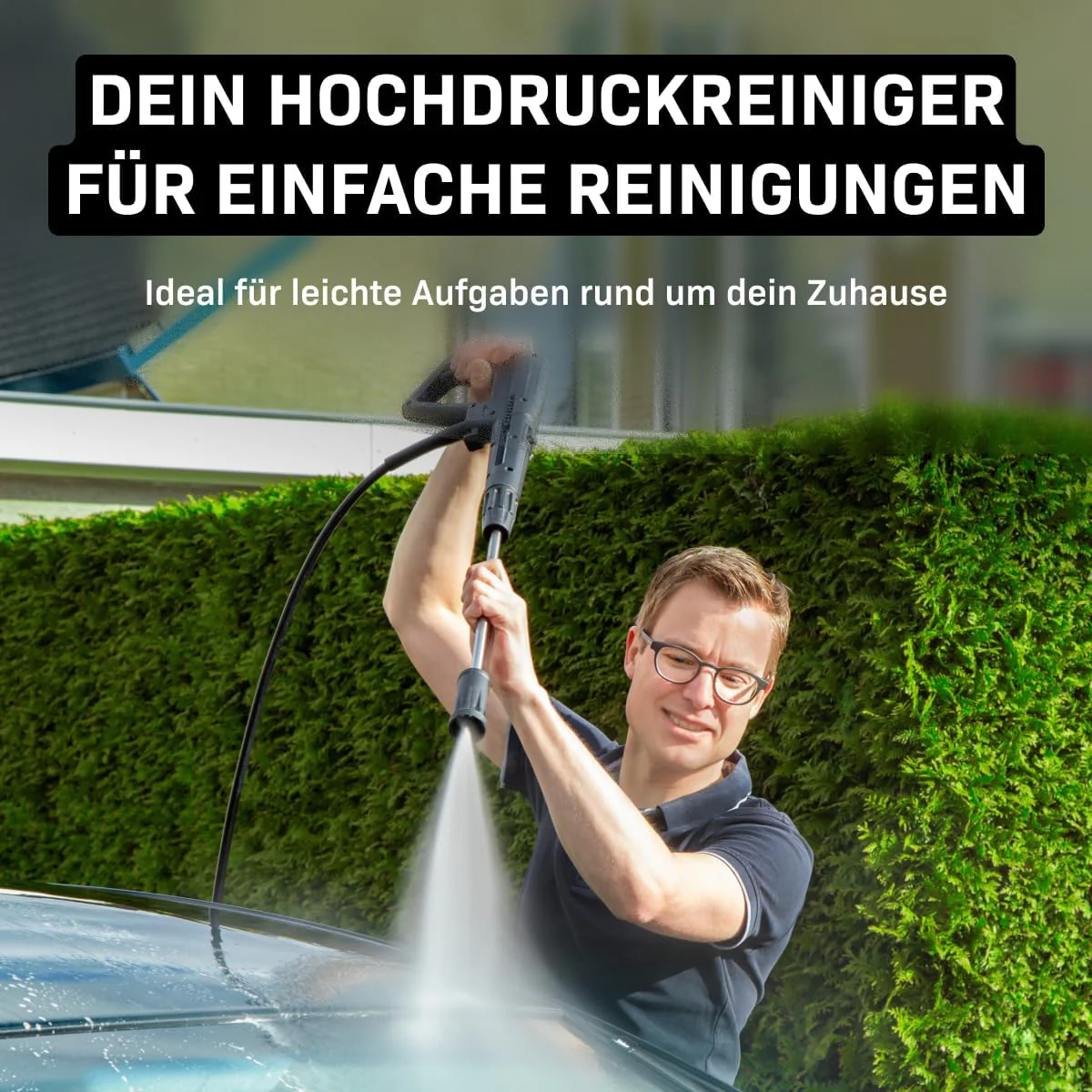VONROC Professionele hogedrukreiniger 195bar - Gevelreiniger voor zware reinigingswerkzaamheden [2500W] - Hoge wateropbrengst [468 l/u] Reinigingstank, Aluminium Pomp - incl. Terrasreiniger