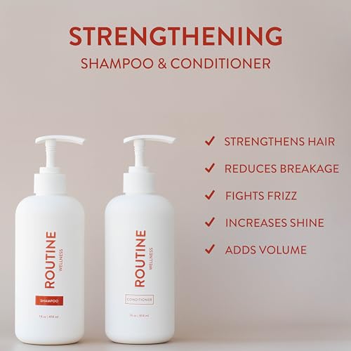 2025 Shampoo and Conditioner Set for Stronger Hair – Vegan  Clinically Tested Biotin Shampoo with Nourishing Oils and Vitamins – Rose Hips 14oz (Pack of 2)
