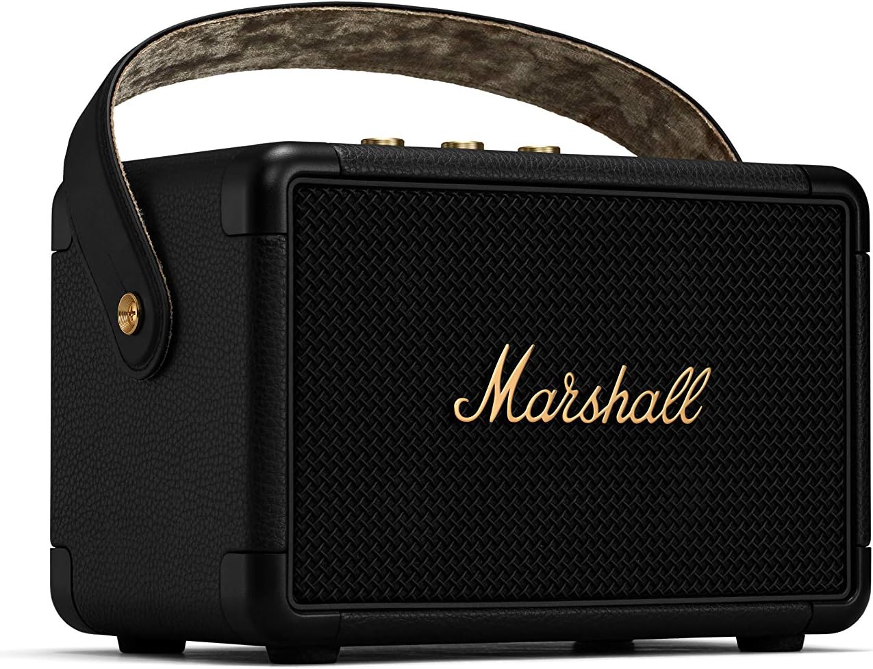 Marshall Kilburn II Bluetooth Tragbarer Wasserabweisend Lautsprecher, Kabelloser - Schwarz und Messing