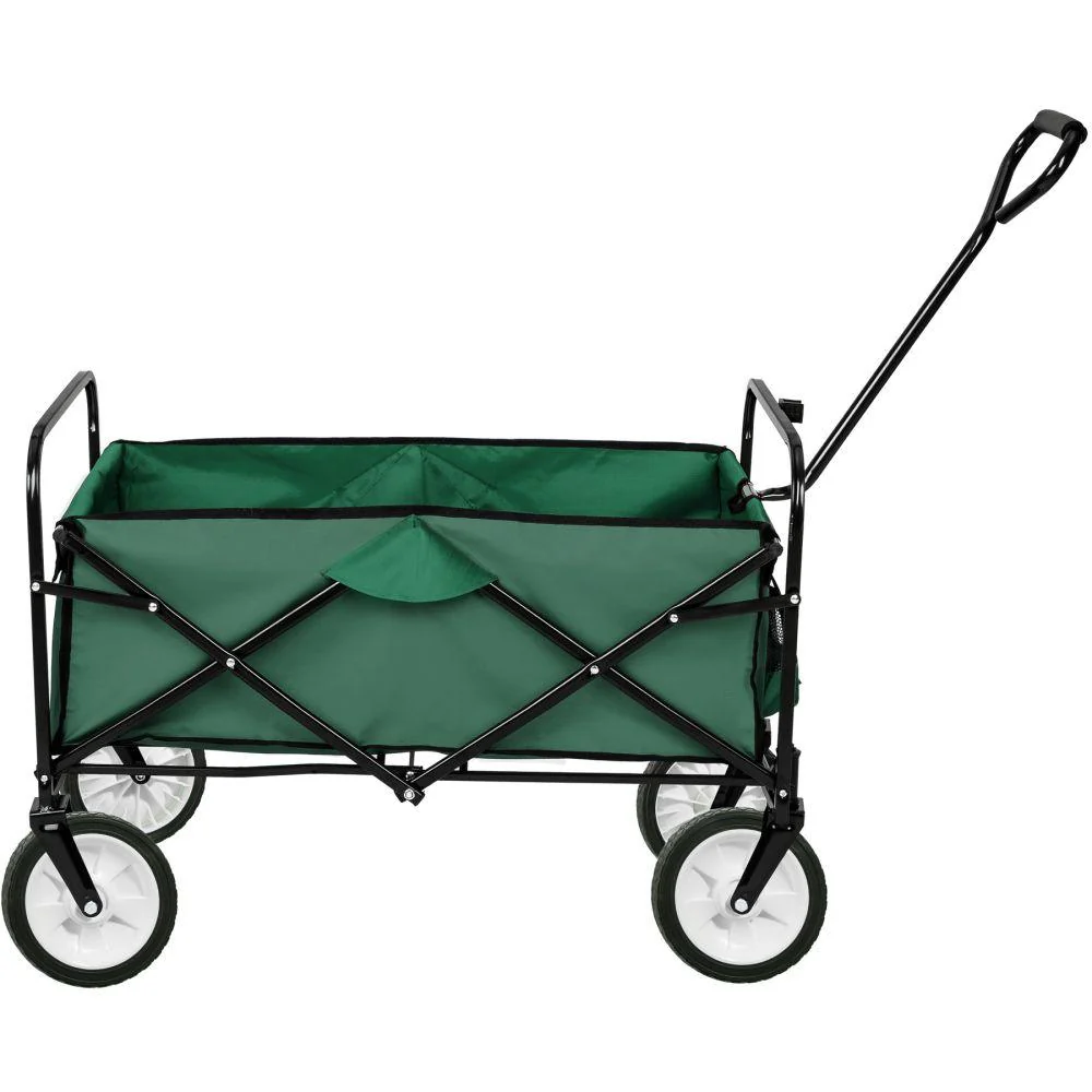 Carrello da giardino pieghevole 80 kg attrezzi da giardinaggio verdi