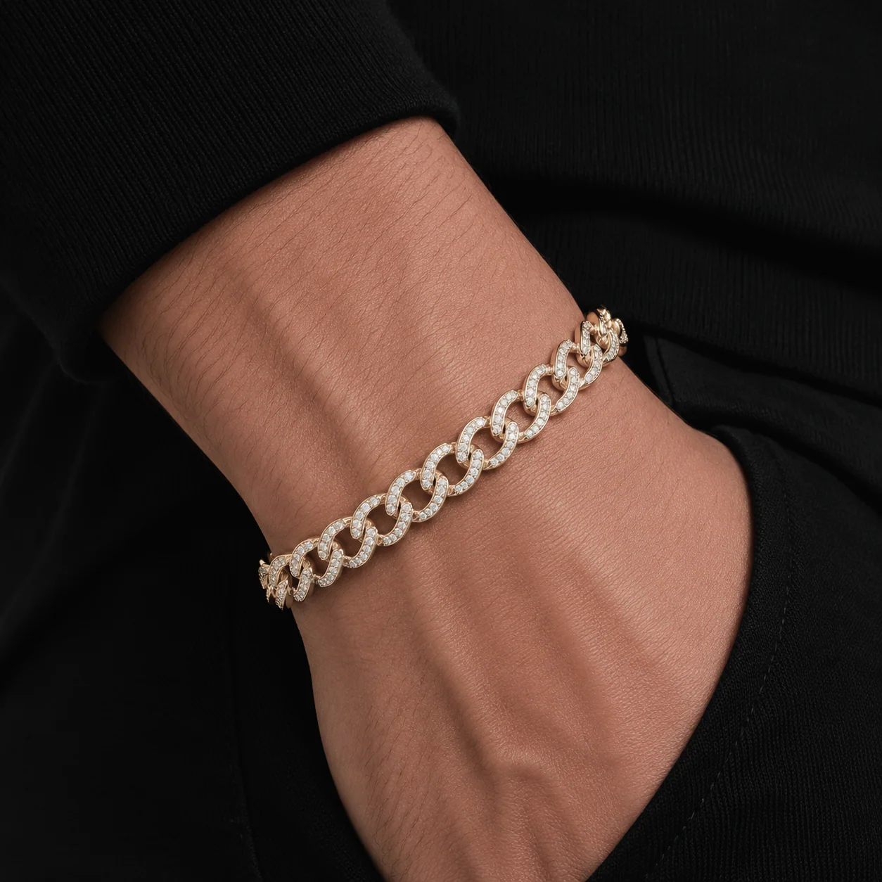 Big Daddy 8MM Iced Curb Cuban Gold Bracelet