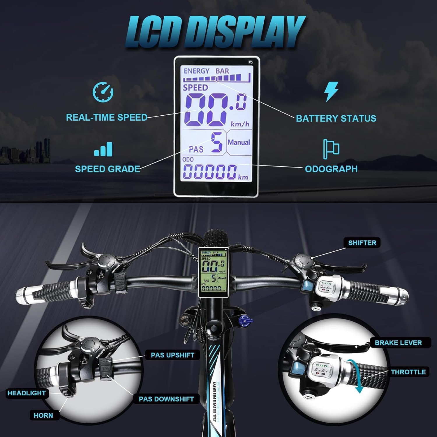 Electric Bike for Adult, 26 x 4.0 Fat Tire Ebike, 1000W/2000W Peak Electric Bicycle, 48V 13/17.5/23AH Waterproof Battery, Front Suspension Ebike, 27MPH-46MPH, Adjustable Seat, UL and GCC Certified
