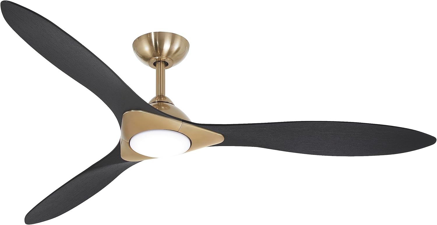 Minka-Aire Sleek 60′′ Ceiling Fan, Soft Brass/White, LED, Smart Remote/App Control, Energy Star Certified