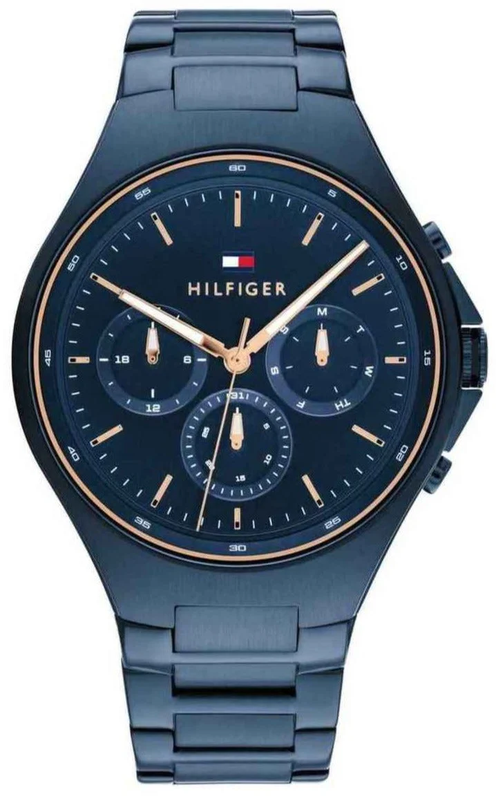 Tommy Hilfiger Justin Chronograph Blue Dial Blue Steel Strap Men's Watch - 1792058