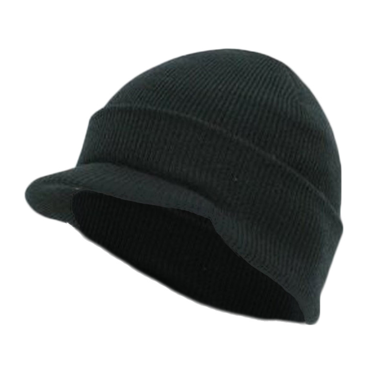 Beanie Visor Cap Black 12 PACK 5770