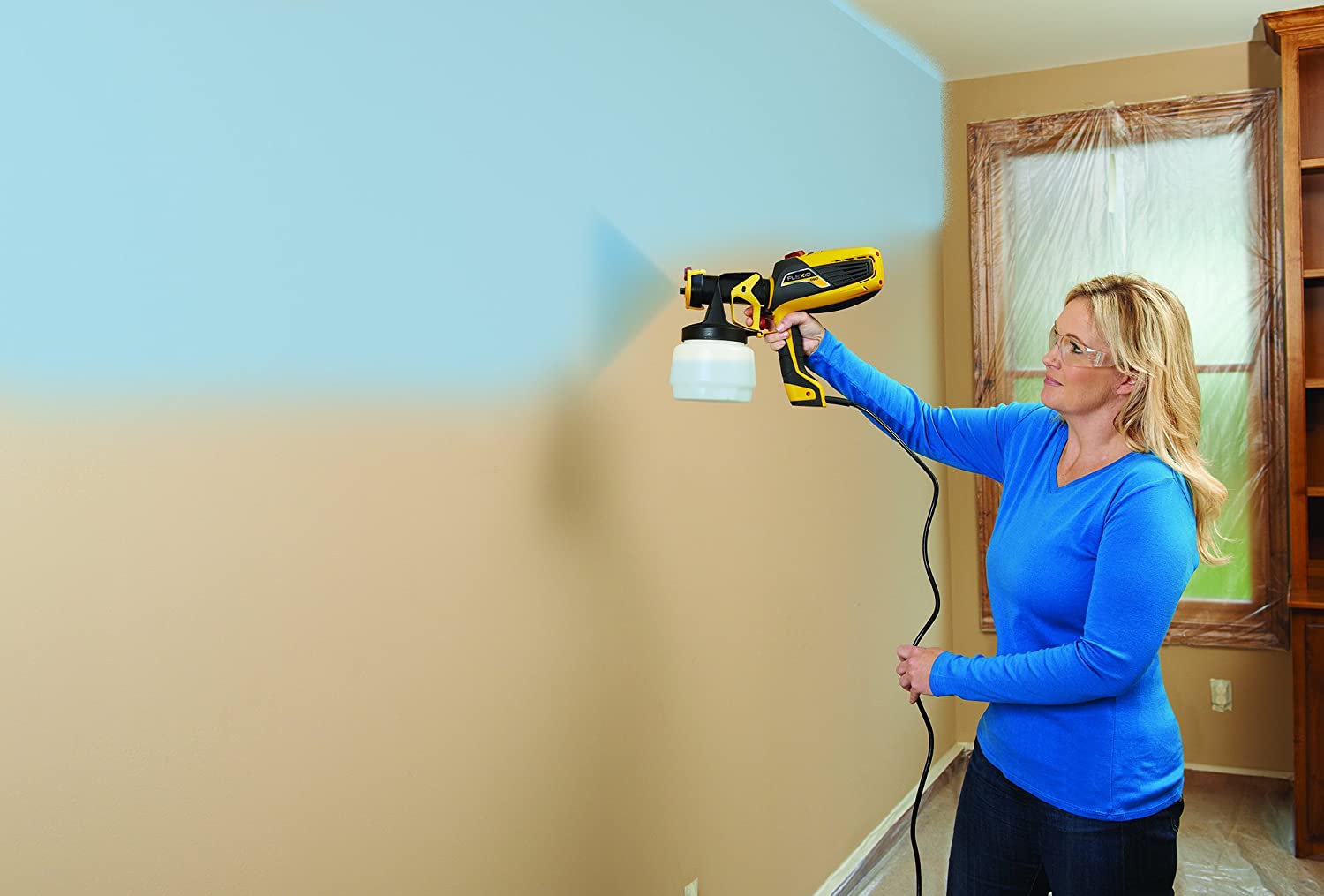Wagner Spraytech FLEXiO 590 Handheld HVLP Paint Sprayer with Two Nozzles and Adjustable Flow