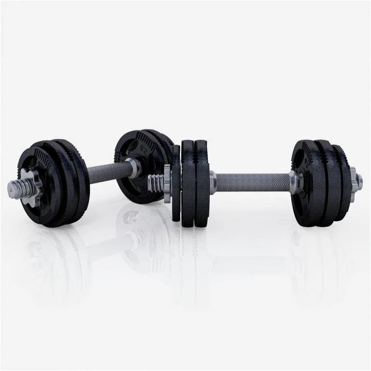 2025 Set de mancuernas cortas de fundición Gripper 30 kg negro