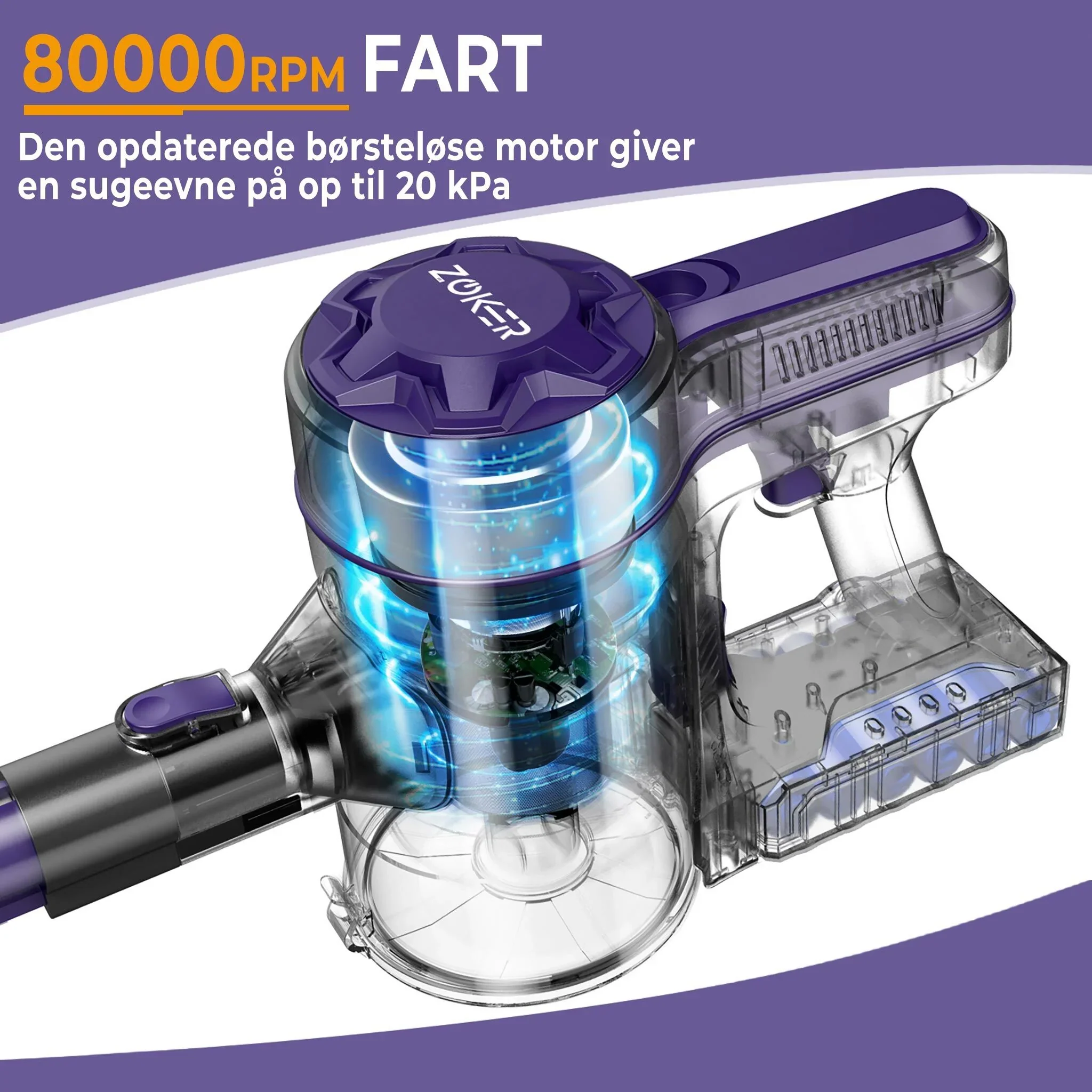 Zoker A10 Pro - Aspirapolvere senza fili