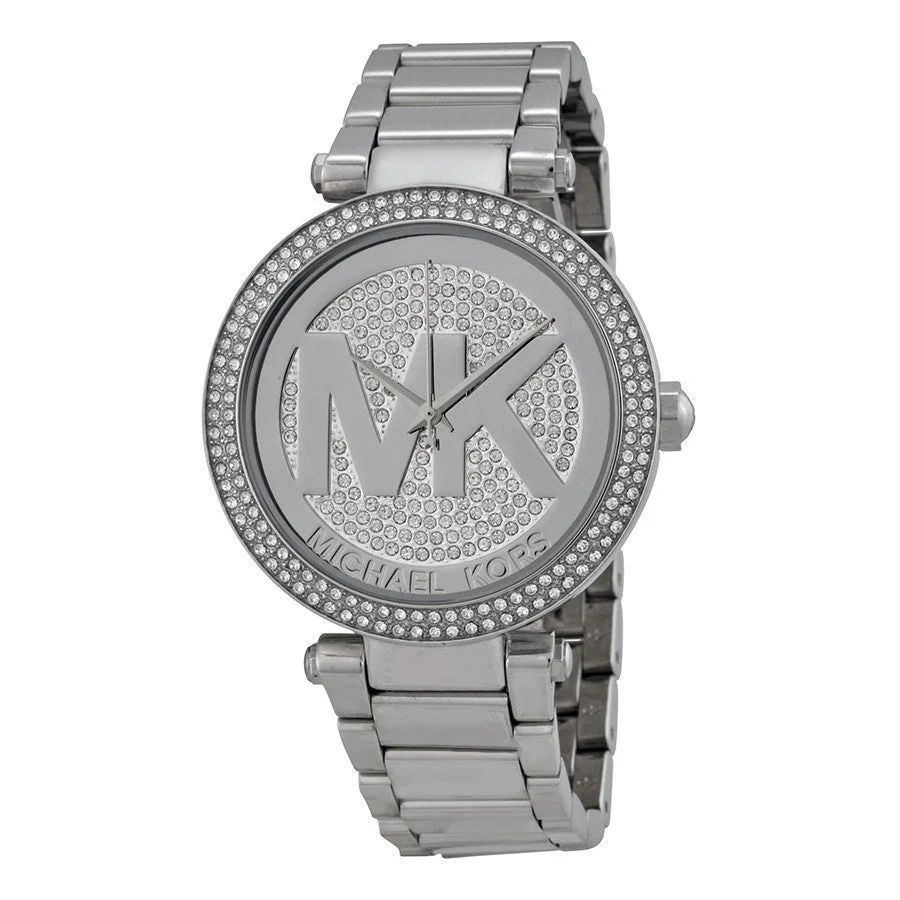 Michael Kors Parker Crystal Pave Dial Silver-Tone Women's Watch - MK5925