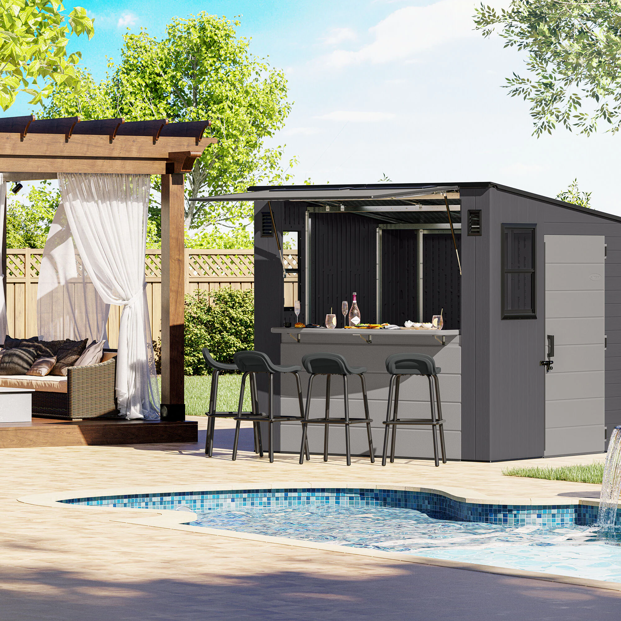 Suncast 8'x7' Cabana Entertainment Shed