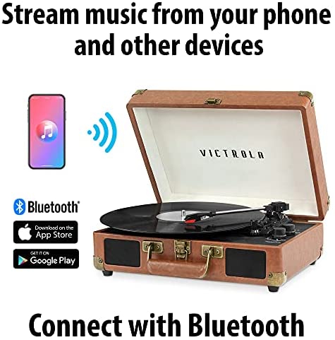 Victrola Vintage 3-Speed Bluetooth Portable Suitcase Record Player
