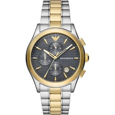 Emporio Armani Paolo Chronograph Grey Dial Two Tone Steel Strap Watch AR11527