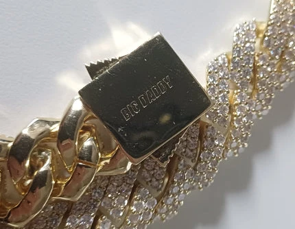 Big Daddy 20MM Iced Out Cuban Link Gold Chain 30 Inch (Defect)