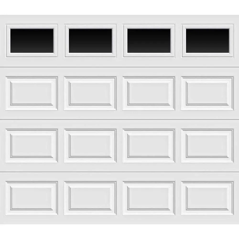 Classic Collection 8 ft. x 7 ft. 6.5 R-Value Insulated Garage Door with Plain Windows A768954