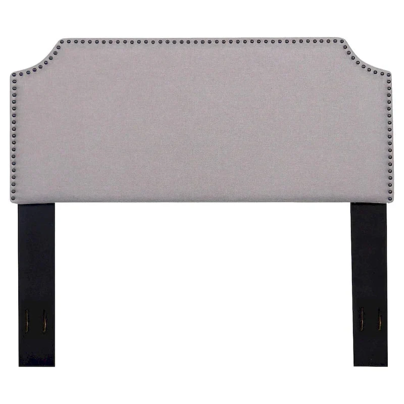 Contemporary Upholstered Fabric Headboard with Nailhead Trim for Full/Queen Beds