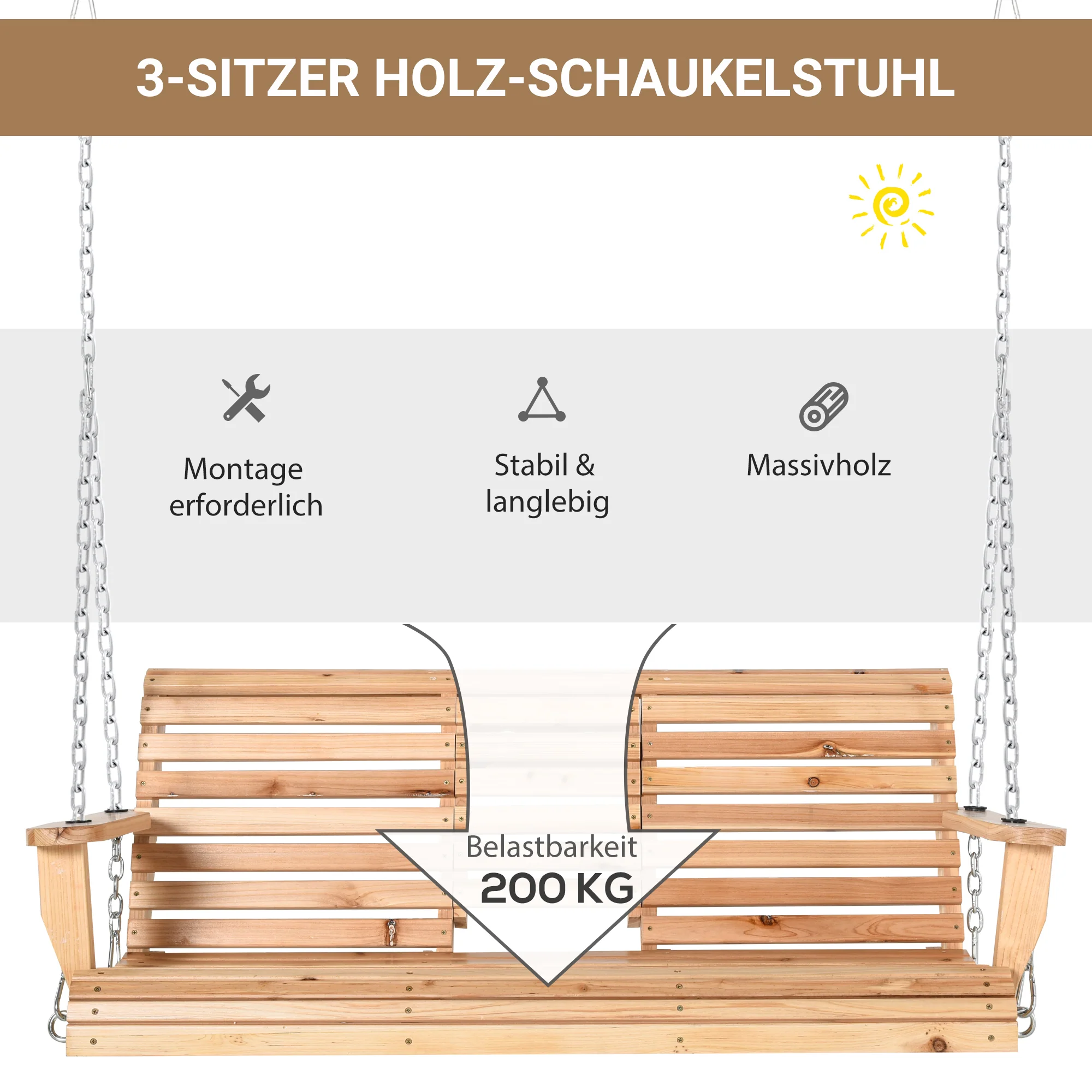 Outsunny tuinschommel schommelbank