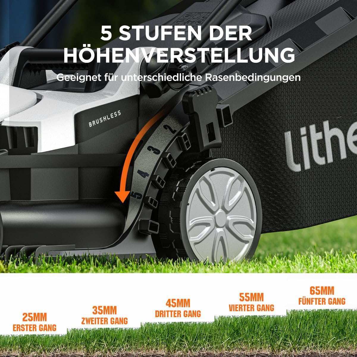 2025 Cortacésped inalámbrico U20 20V 33 cm brushless | Incluye 2 baterías SE de 4,0 Ah | Corte fácil hasta 400 m²