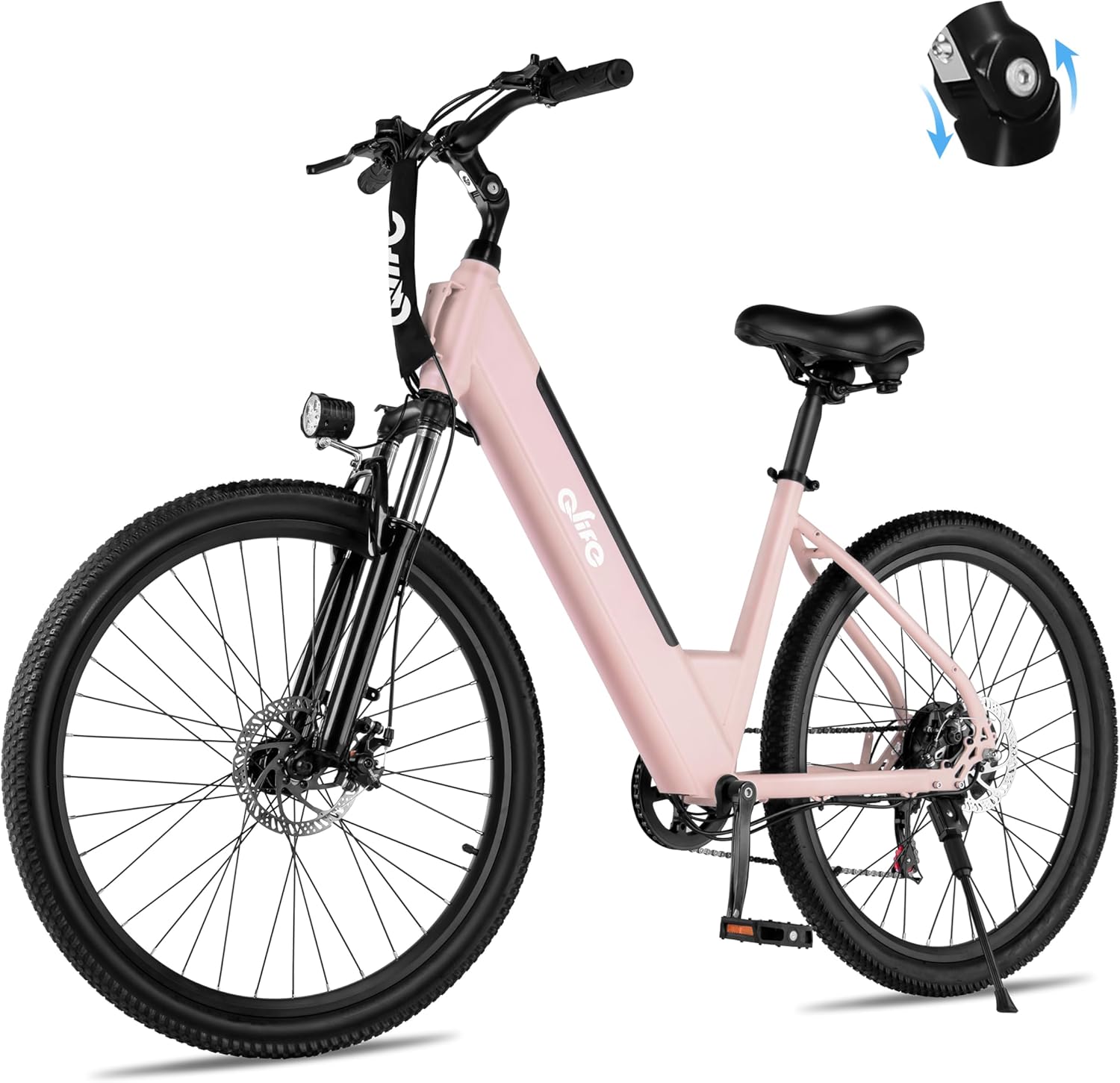 Qlife Cityone Electric Bike for Adults 26 Step-Through 22MPH Ebike with 2.1 Tire,UL2849 Certified Built-in Removable Battery,Peak 750W Motor Ebikes with 7 Speed, Commuter E Bicycle