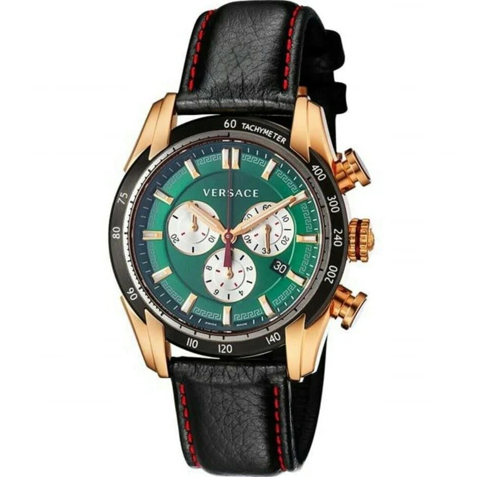 Versace V-Ray Chronograph Green Dial Men's Watch - VDB050014