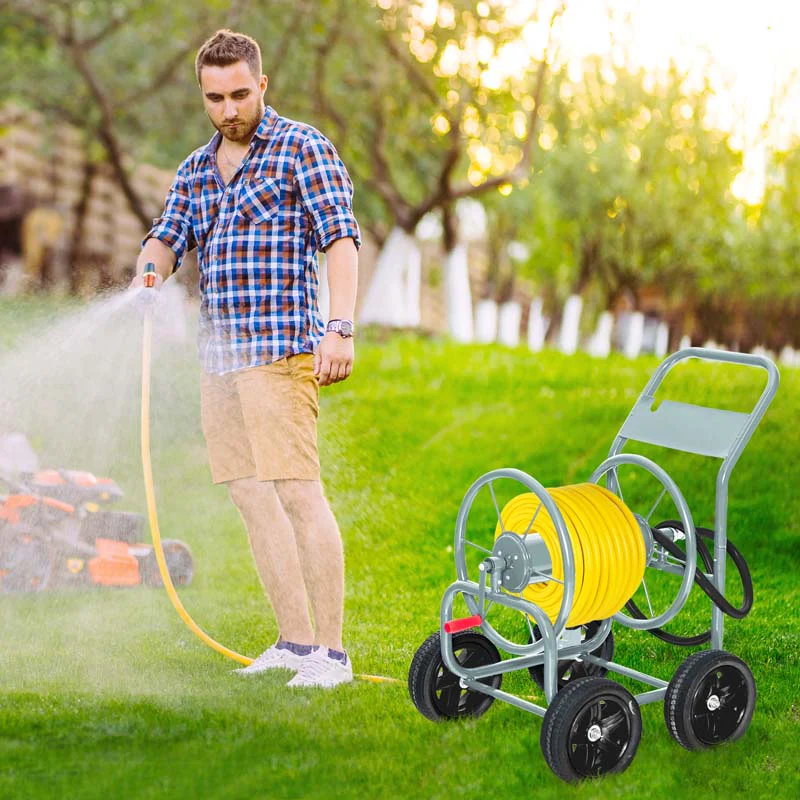 Garden Hose Reel Cart Holds 330 FT of 3/4