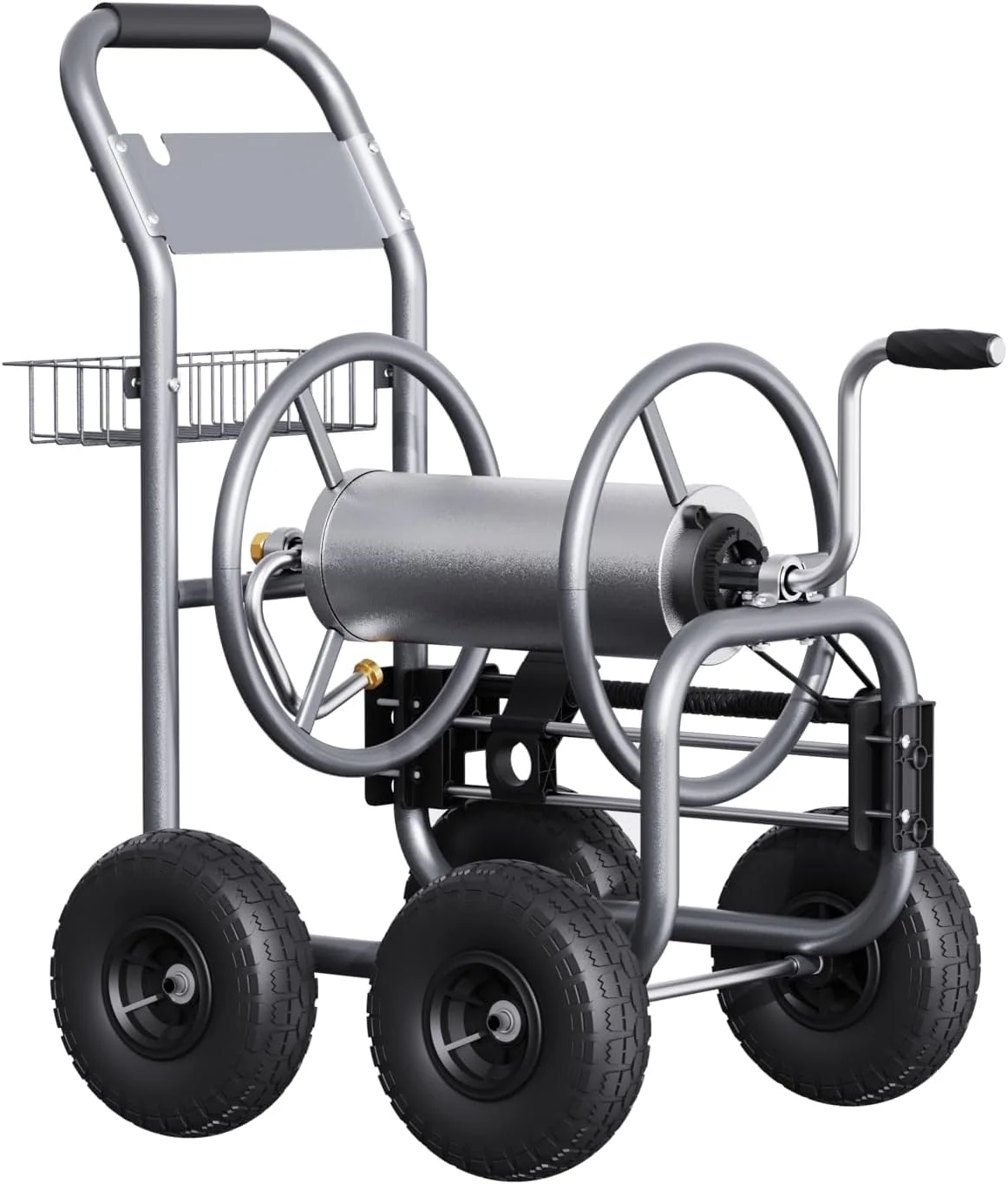 Hose Reel Cart, Hose Cart with Wheels Heavy Duty, Industrial Hose Reels for Outside, 250-Feet of 5/8