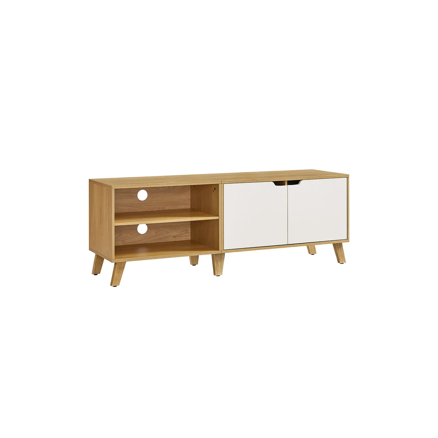 Mueble de TV de 2 Puertas con Estantes Ajustables Blanco