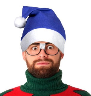 Blue Santa Hats Bulk Classic Felt 12 PACK 22.5