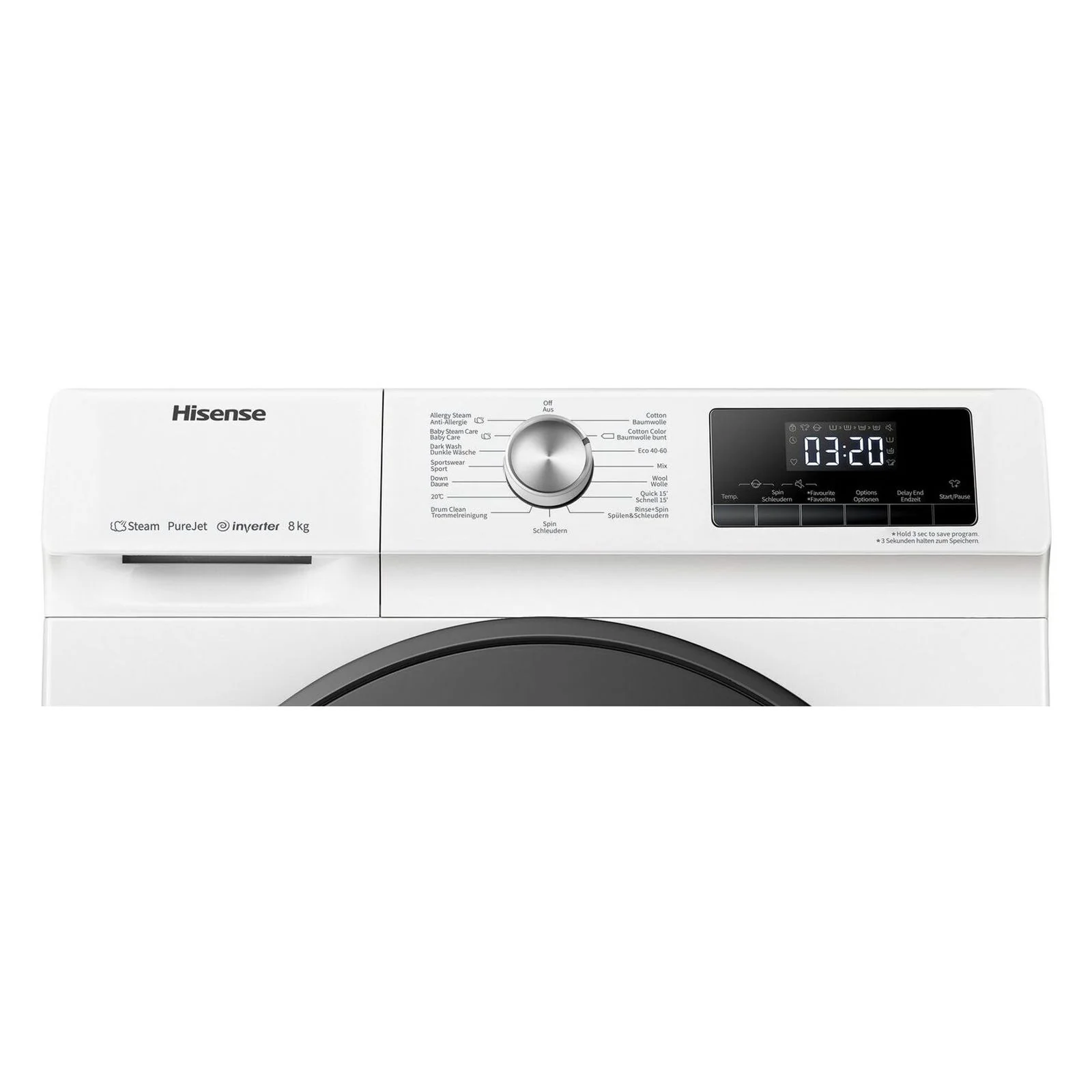 2025 Lavadora Hisense WFQA8014EVJM de carga frontal, 8 kg, 1400 rpm, color blanco